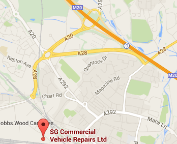 sg commercial vehicle repairs ltd, ashford kent, map image
